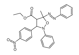 2-phenyl-3-(4-nitrophenyl)-4-ethoxycarbonyl-5-methyl-5-(phenylazo)isoxazolidine Structure