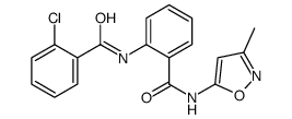 2-[(2-chlorobenzoyl)amino]-N-(3-methyl-1,2-oxazol-5-yl)benzamide结构式