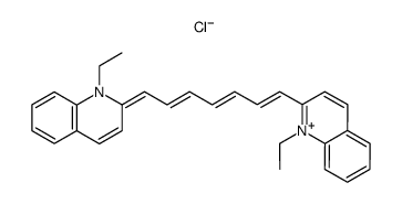 2-<7-(N-Ethyl-1,2-dihydro-chinolin-2-yliden)-hepta-1,3,5-trien-1-yl>-N-ethyl-chinolinium-chlorid (N,N-Diethyl-2,2'-tricarbocyanin-chlorid)结构式