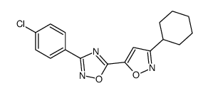 3-(4-chlorophenyl)-5-(3-cyclohexyl-1,2-oxazol-5-yl)-1,2,4-oxadiazole Structure