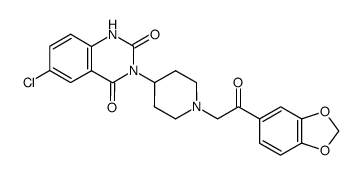 3-[1-(2-Benzo[1,3]dioxol-5-yl-2-oxo-ethyl)-piperidin-4-yl]-6-chloro-1H-quinazoline-2,4-dione结构式