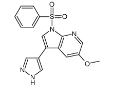 5-Methoxy-1-(phenylsulfonyl)-3-(1H-pyrazol-4-yl)-1H-pyrrolo[2,3-b ]pyridine结构式