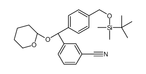 3-[(S)-[4-[[tert-butyl(dimethyl)silyl]oxymethyl]phenyl]-(oxan-2-yloxy)methyl]benzonitrile结构式