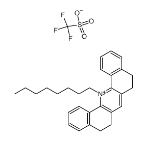 14-octyl-5,6,8,9-tetrahydrodibenzo[c,h]acridin-14-ium trifluoromethanesulfonate结构式