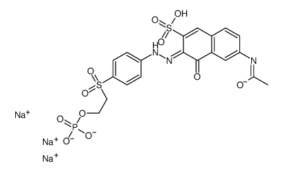 6-acetamido-4-hydroxy-3-[[4-[[2-(phosphonooxy)ethyl]sulphonyl]phenyl]azo]naphthalene-2-sulphonic acid, sodium salt Structure