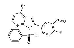 5-[4-Bromo-1-(phenylsulfonyl)-1H-pyrrolo[2,3-b]pyridin-2-yl]-2-fl uorobenzaldehyde Structure