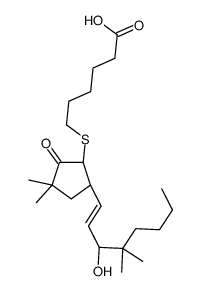 6-[(1R,5R)-5-[(E,3S)-3-hydroxy-4,4-dimethyloct-1-enyl]-3,3-dimethyl-2-oxocyclopentyl]sulfanylhexanoic acid结构式