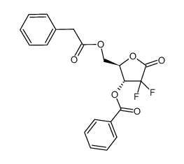 D-erythro-2-deoxy-2,2-difluoro-furanose-1-oxo-5-phenylacetyl-3-benzoate Structure