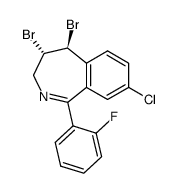 8-chloro-1-(2-fluorophenyl)-4,5-dibromo-4,5-dihydro-3H-2-benzazepine Structure