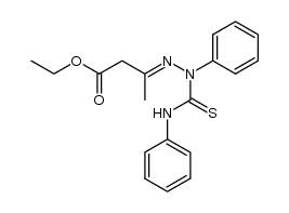 3-(2,4-diphenyl-thiosemicarbazono)-butyric acid ethyl ester结构式