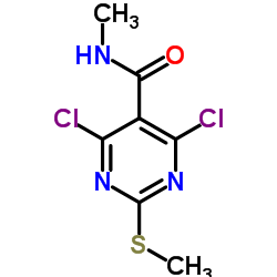 4,6-Dichloro-N-methyl-2-(methylsulfanyl)-5-pyrimidinecarboxamide结构式
