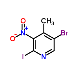 5-Bromo-2-iodo-4-methyl-3-nitropyridine结构式