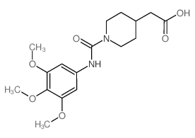 (1-{[(3,4,5-Trimethoxyphenyl)amino]-carbonyl}piperidin-4-yl)acetic acid结构式