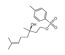 Toluene-4-sulfonic acid (R)-3-hydroxy-3,7-dimethyl-oct-6-enyl ester Structure