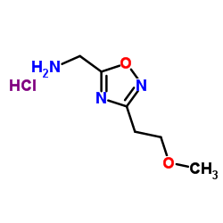 1-[3-(2-Methoxyethyl)-1,2,4-oxadiazol-5-yl]methanamine hydrochloride (1:1) Structure