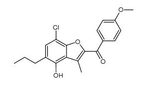 4-hydroxy-7-chloro-2-(p-methoxybenzoyl)-3-methyl-5-propylbenzofuran Structure