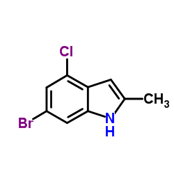 6-Bromo-4-chloro-2-methyl-1H-indole结构式