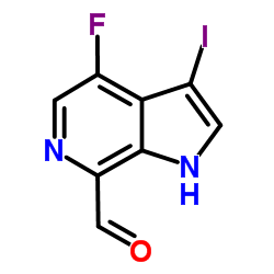 4-Fluoro-3-iodo-1H-pyrrolo[2,3-c]pyridine-7-carbaldehyde结构式