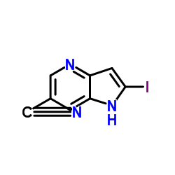 2-Iodo-1H-pyrrolo[3,2-b]pyridine-6-carbonitrile结构式