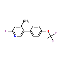 2-Fluoro-4-methyl-5-(4-(trifluoromethoxy)phenyl)pyridine结构式