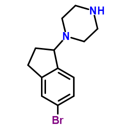 1-(5-Bromo-2,3-dihydro-1H-inden-1-yl)piperazine结构式