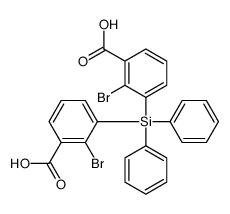 2-bromo-3-[(2-bromo-3-carboxyphenyl)-diphenylsilyl]benzoic acid Structure