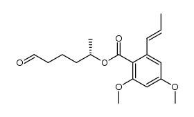 (2S)-6-Oxohexan-2-yl 2,4-dimethoxy-6-(E-prop-1-enyl)benzoate结构式