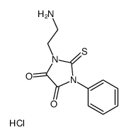 1-(2-aminoethyl)-3-phenyl-2-sulfanylideneimidazolidine-4,5-dione,hydrochloride Structure