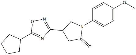 4-(5-cyclopentyl-1,2,4-oxadiazol-3-yl)-1-(4-methoxyphenyl)pyrrolidin-2-one结构式