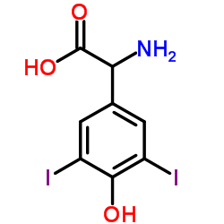 Amino(4-hydroxy-3,5-diiodophenyl)acetic acid Structure
