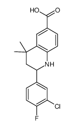 2-(3-氯-4-氟苯基)-4,4-二甲基-1,2,3,4-四氢喹啉-6-羧酸结构式