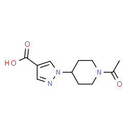 1-(1-Acetylpiperidin-4-yl)-1H-pyrazole-4-carboxylic acid structure