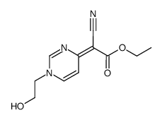 1-(2-hydroxyethyl)-4-(α-ethoxycarbonyl-α-cyano)methylenepyrimidine结构式