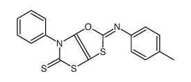 2-(4-methylphenyl)imino-6-phenyl-[1,3]oxathiolo[5,4-d][1,3]thiazole-5-thione结构式