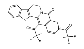 1,1'-(5-oxo-7,8-dihydroindolo[2',3':3,4]pyrido[1,2-b][2,7]naphthyridine-3,14(4H,5H,13H)-diyl)bis(2,2,2-trifluoroethanone)结构式