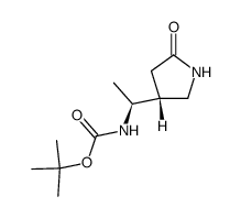 4(R)-[1(S)-tert-(butoxycarbonyl)aminoethyl]-2-pyrrolidinone Structure