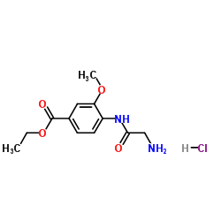 Benzoic acid, 4-[(2-aminoacetyl)amino]-3-methoxy-, ethyl ester, hydrochloride (1:1) Structure