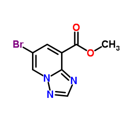 6-BROMO-[1,2,4]TRIAZOLO[1,5-A]PYRIDINE-8-CARBOXYLIC ACID METHYL ESTER结构式