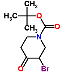 3-溴-4-氧代哌啶-1-羧酸叔丁酯结构式