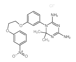 6,6-dimethyl-1-[3-[2-(3-nitrophenoxy)ethoxy]phenyl]-1,3,5-triazine-2,4-diamine结构式