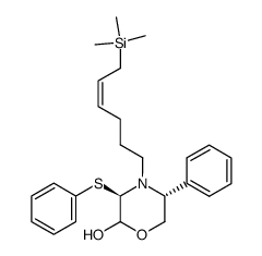 (5R)-5-phenyl-3-phenylsulfanyl-4-(6-trimethylsilanylhex-4-enyl)morpholin-2-ol结构式