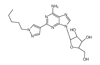 (2R,3R,4S,5R)-2-[6-amino-2-(1-pentylpyrazol-4-yl)purin-9-yl]-5-(hydroxymethyl)oxolane-3,4-diol Structure