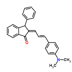 (2Z)-2-{(2E)-3-[4-(Dimethylamino)phenyl]-2-propen-1-ylidene}-3-phenyl-1-indanone结构式