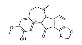 (+)-6,7,8,12b-Tetrahydro-11,12b-dihydroxy-10-methoxy-6-methyl-1,3-dioxolo[4,5]indeno[2,1-a][3]benzazepin-13(5bH)-one结构式