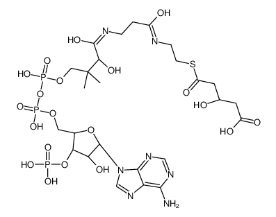 5-[2-[3-[[(2R)-4-[[[(2R,3S,4R,5R)-5-(6-aminopurin-9-yl)-4-hydroxy-3-phosphonooxyoxolan-2-yl]methoxy-hydroxyphosphoryl]oxy-hydroxyphosphoryl]oxy-2-hydroxy-3,3-dimethylbutanoyl]amino]propanoylamino]ethylsulfanyl]-3-hydroxy-5-oxopentanoic acid结构式