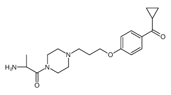(2R)-2-amino-1-[4-[3-[4-(cyclopropanecarbonyl)phenoxy]propyl]piperazin-1-yl]propan-1-one结构式