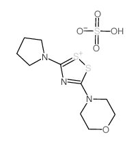 sulfuric acid; 4-[5-(2,3,4,5-tetrahydropyrrol-1-ylidene)-1,2,4-dithiazol-3-yl]morpholine structure