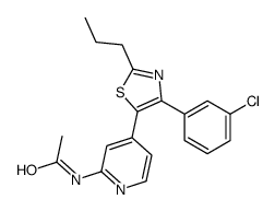 N-[4-[4-(3-chlorophenyl)-2-propyl-1,3-thiazol-5-yl]pyridin-2-yl]acetamide Structure