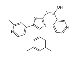 N-[4-(3,5-dimethylphenyl)-5-(2-methylpyridin-4-yl)-1,3-thiazol-2-yl]pyridine-3-carboxamide结构式