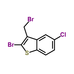 2-Bromo-3-(bromomethyl)-5-chloro-1-benzothiophene结构式